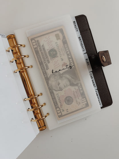 A6 VELLUM CASH ENVELOPES WITH DIVIDER TABS