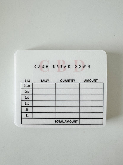 CASH BREAKDOWN CARD