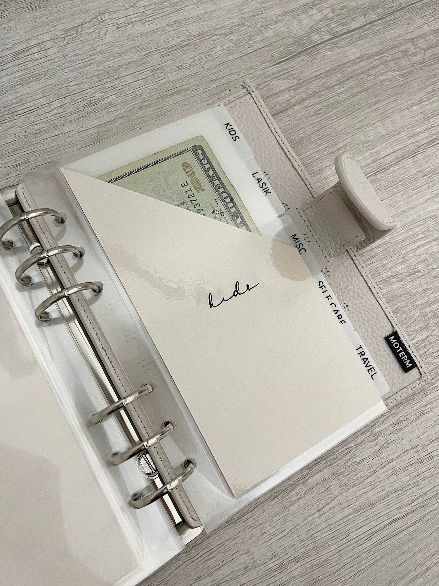 A6 PEEKABOO CASH ENVELOPES WITH DIVIDER TABS